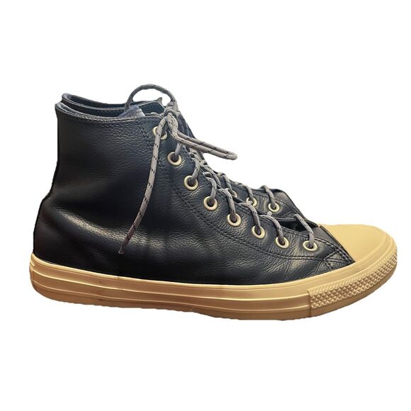 Converse Chuck Taylor All Star Leather Hi Top Navy Sneakers 163338C M 9.5 W 11.5 - Picture 3 of 14